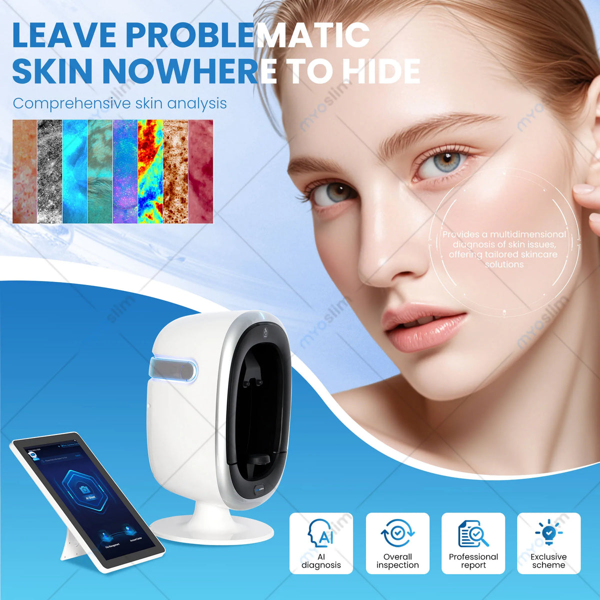 InfinityCare 3D AI Pro - Skin Scanner Care Facial Analyzer Monitor Machine